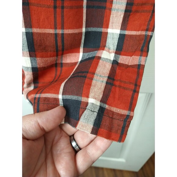 Ultra Pink Men's S Red Flannel Vintage Single Stitch S/S Button Pocket Shirt - Picture 7 of 12